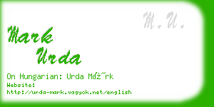 mark urda business card